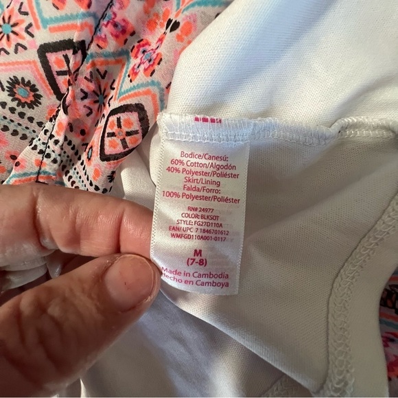 Faded Glory black cotton top with polyester patterned bottom size is M 7/8 - Picture 4 of 5